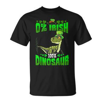 0 Irish 100 Dinosaur T-Rex Leprechaun St Patricks Day Unisex T-Shirt - Seseable