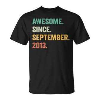 10 Years Old 10Th Bday Boy Awesome Since September 2013 T-Shirt - Seseable