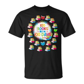 100 Books For 100 Days 100Th Day Of School Teacher Kid T-shirt - Seseable