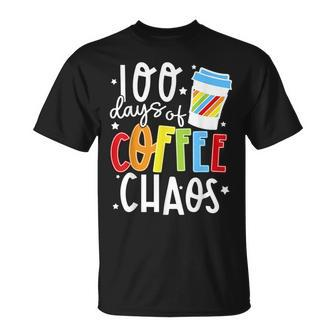 100 Days Of Coffee & Chaos Happy 100 Days Of School Smarter T-Shirt - Seseable
