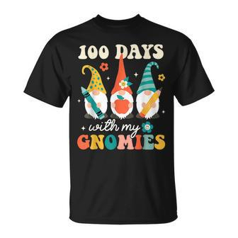 100 Days With My Gnomies 100 Days Of School Groovy Retro V2 T-shirt