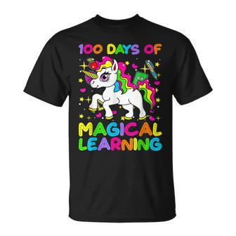 100 Days Of Magical Learning 100Th Day Of School Unicorn V2 T-Shirt - Seseable