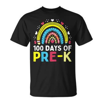 100 Days Of Pre K Happy 100Th Day Of School Teacher Kids T-Shirt - Seseable
