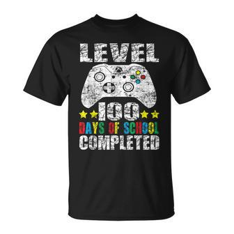 100 Days Of School Completed Gamer Boy Level Up Gaming T-shirt - Thegiftio UK