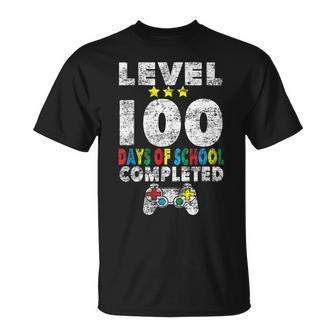 100 Days Of School Completed Gamer Boy Level Up Gaming V3 T-shirt - Thegiftio UK