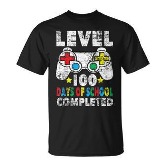 100 Days Of School Completed Gamer Boy Level Up Gaming V4 T-shirt - Thegiftio UK