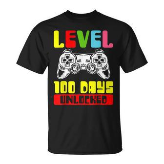100 Days Of School Gamer Level 100 Days Unlocked T-Shirt - Seseable