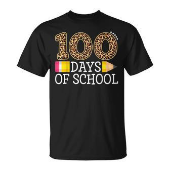 100 Days Of School Leopard Happy 100Th Day Of School T-shirt - Thegiftio