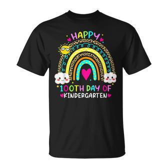 100 Days Of School For Preschool Teacher Rainbow Leopard Kid T-Shirt - Seseable