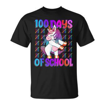 100 Days Of School Unicorn 100 Days Smarter 100Th Day V4 T-Shirt - Seseable
