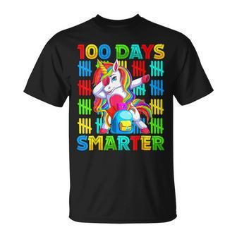 100 Days Smarter Dabbing Unicorn 100 Day Of School Girl Kid T-shirt - Thegiftio UK