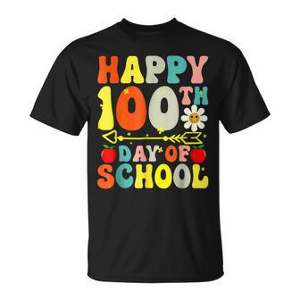 100 Days Smarter Groovy Retro Happy 100 Days Of School V2 T-Shirt - Seseable