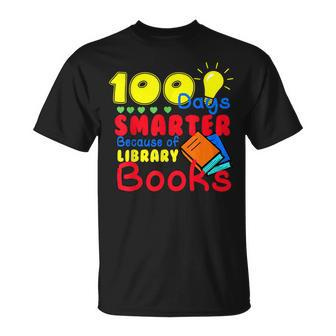 100 Days Smarter Because Of Library Books Teacher T-shirt - Thegiftio UK