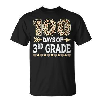 100 Days Of Third Grade Teacher 100Th Day Of School Leopard T-shirt - Thegiftio UK