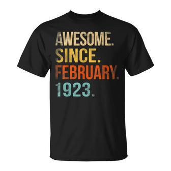 100Th Birthday 100 Year Old Awesome Since February T-shirt - Thegiftio UK