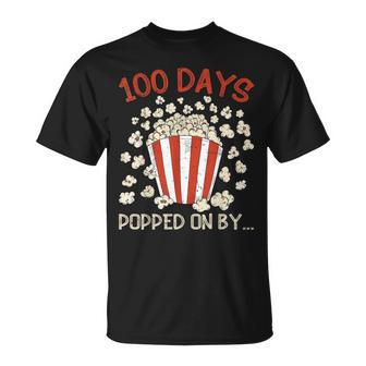100Th Day Of School 100 Days Popped On By Popcorn T-shirt - Thegiftio UK