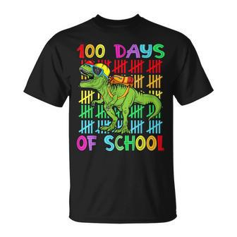 100Th Day Of School Dinosaur 100 Days Smarter Teacher Kids T-shirt - Seseable
