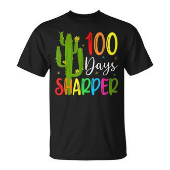 100Th Day Of School Teacher 100 Days Sharper Cactus T-shirt - Seseable