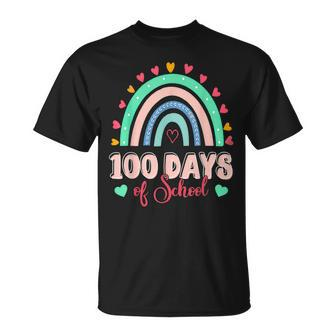 100Th Day Of School Teacher 100 Days Smarter Rainbow V31 T-Shirt - Seseable