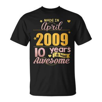 10Th Birthday Shirt April Girls Gift Age 10 Year Old Niece Unisex T-Shirt | Mazezy