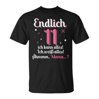 11 Geburtstag Mädchen 11 Jahre Alt Mama Ich Kann Alles T-Shirt - Seseable