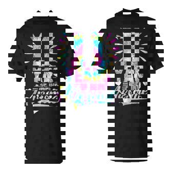11Th Birthday Gifts Idea Tie Dye 11 Year Of Being Awesome Unisex T-Shirt | Mazezy