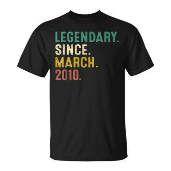 13 Years Old Legend Since March 2010 13Th Birthday T-Shirt - Seseable