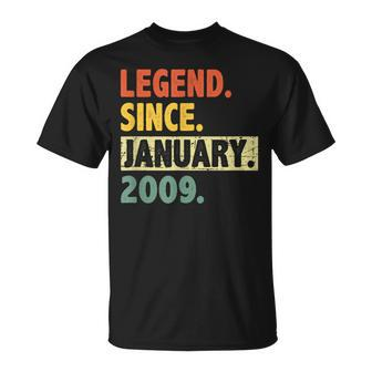14 Geburtstag Legende Seit Januar 2009 14 Jahre Alt T-Shirt - Seseable