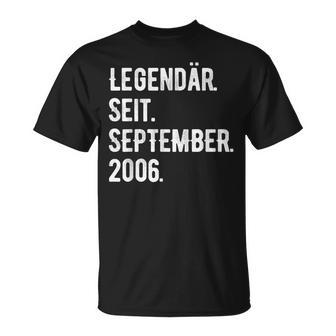17 Geburtstag Geschenk 17 Jahre Legendär Seit September 200 T-Shirt - Seseable