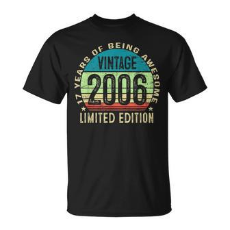 17 Years Old Boys Vintage 2006 Limited Edition 17Th Birthday T-Shirt - Seseable