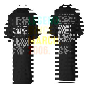 17 Years Old Legend Since March 2006 17Th Birthday T-Shirt - Seseable
