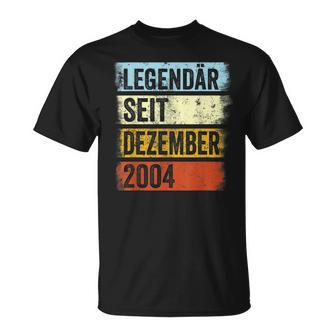 18 Geburtstag Mann 18 Jahre Legendär Seit Dezember 2004 T-Shirt - Seseable