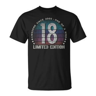18Th Birthday 18 Year Old Vintage 2005 Limited Edition T-shirt - Thegiftio UK