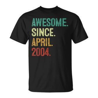 19 Years Old Awesome Since April 2004 19Th Birthday Unisex T-Shirt | Mazezy