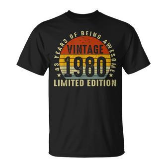 1980 Limitierte Auflage T-Shirt, 43 Jahre Awesome zum 43. Geburtstag - Seseable