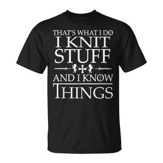 Knitting Lovers Know Things  V2 Unisex T-Shirt