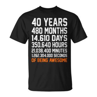 Vintage 40Th Birthday Gifts 40 Years Old Anniversary Awesome  Unisex T-Shirt