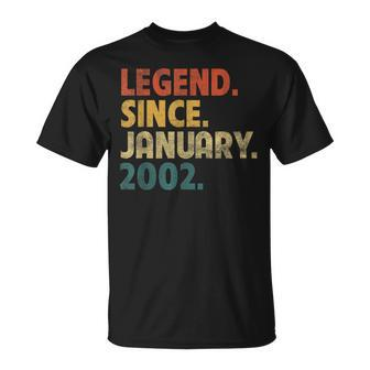 21 Year Old Legend Since January 2002 21St Birthday V2 T-Shirt - Seseable