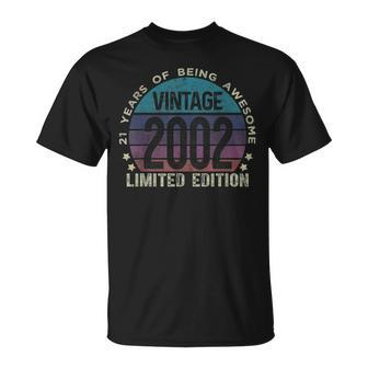 21St Birthday 21 Year Old Gifts Vintage 2002 Limited Edition Unisex T-Shirt | Mazezy