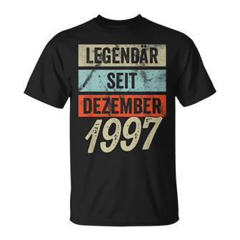 25 Geburtstag Mann 25 Jahre Legendär Seit Dezember 1997 T-Shirt - Seseable