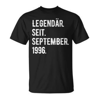 27 Geburtstag Geschenk 27 Jahre Legendär Seit September 199 T-Shirt - Seseable