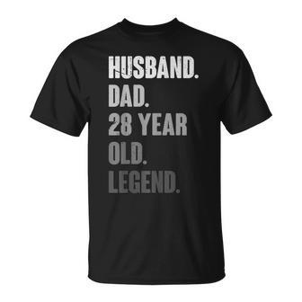 Mens 28Th Birthday Decoration Husband Vintage Dad 1995 T-Shirt - Seseable