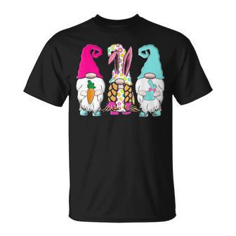 3 Easter Gnomes Pastel Spring Bunny Ears Rabbit V3 Unisex T-Shirt - Seseable
