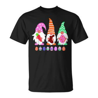 3 Easter Gnomes Pastel Spring Bunny V2 T-Shirt - Seseable