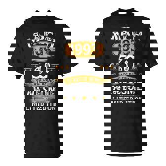 30 Geburtstag Geschenke Mann Frau Jahrgang März 1993 T-Shirt - Seseable