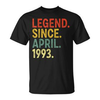 30 Year Old Legend Since April 1993 30Th Birthday Unisex T-Shirt | Mazezy