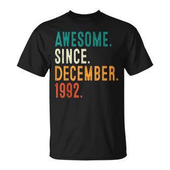 30 Years Old 30Th Bday Men Awesome Since December 1992 T-shirt - Seseable