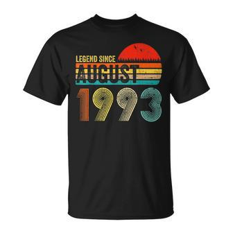30 Years Old Retro Birthday Legend Since August 1993 T-shirt - Thegiftio UK