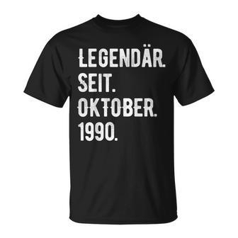 33 Geburtstag Geschenk 33 Jahre Legendär Seit Oktober 1990 T-Shirt - Seseable