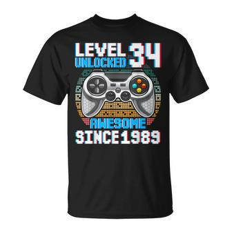 34 Year Old Gamer Since 1989 34Th Birthday Men T-Shirt - Seseable